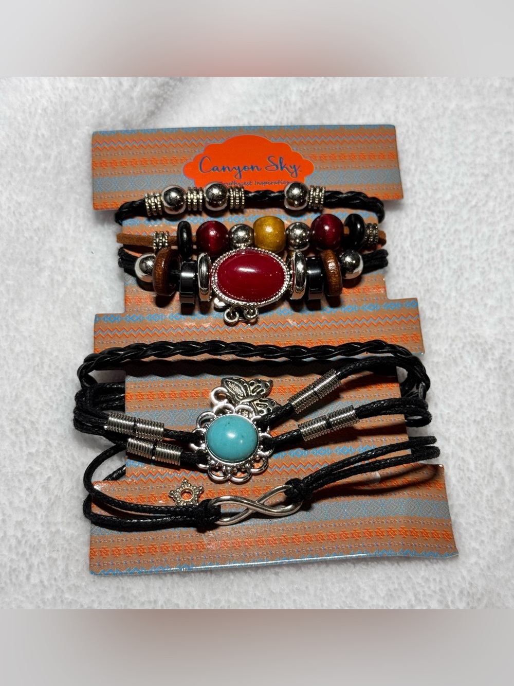 #Jx113 Canyon Skye Southwest Inspired Fashion Bracelet Set Silver-tone Charms